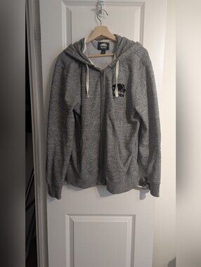 Roots Salt & Pepper Gray Full-Zip Hoodie Sweater Size L